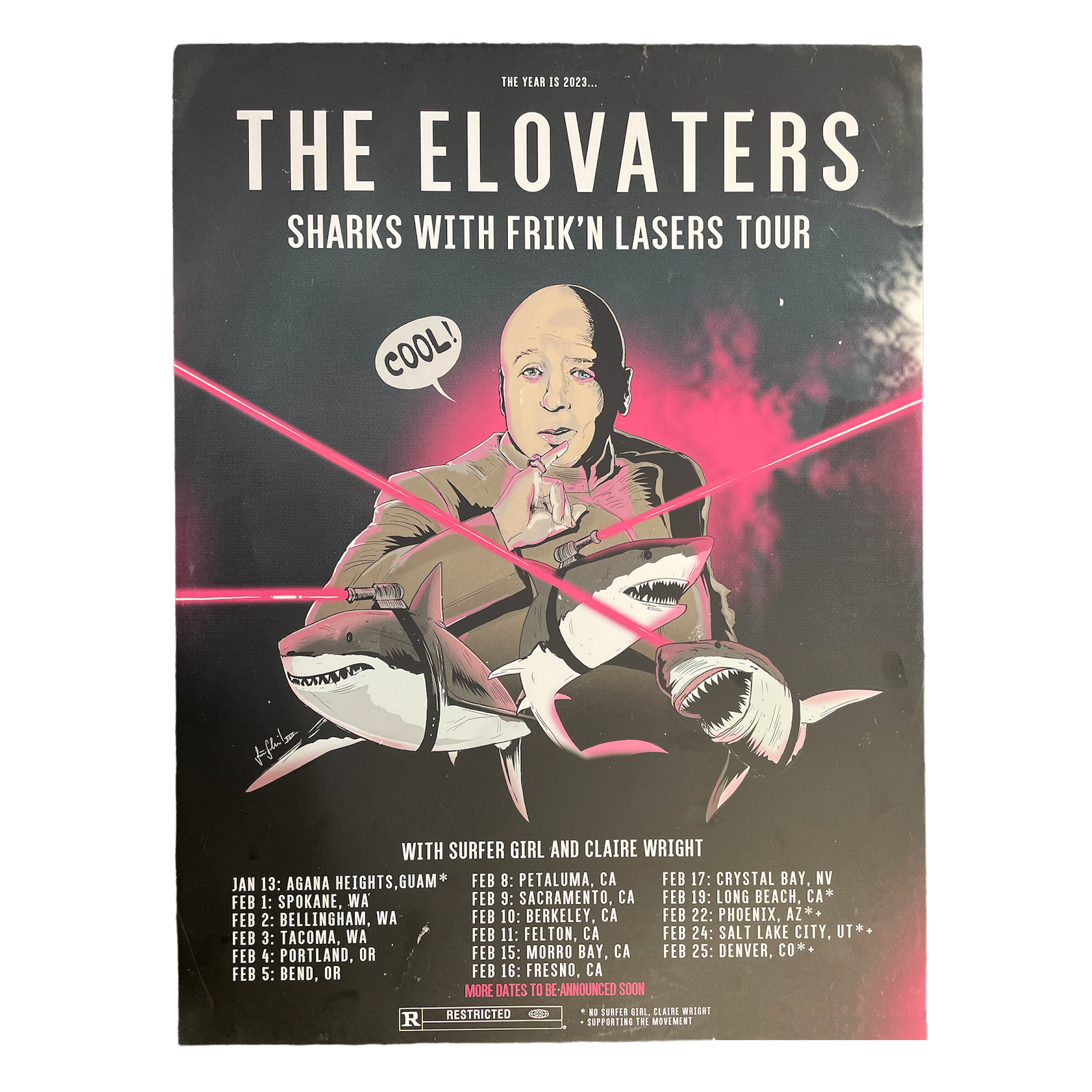 2023 Sharks With Frik'n Lasers Tour Poster – The Elovaters