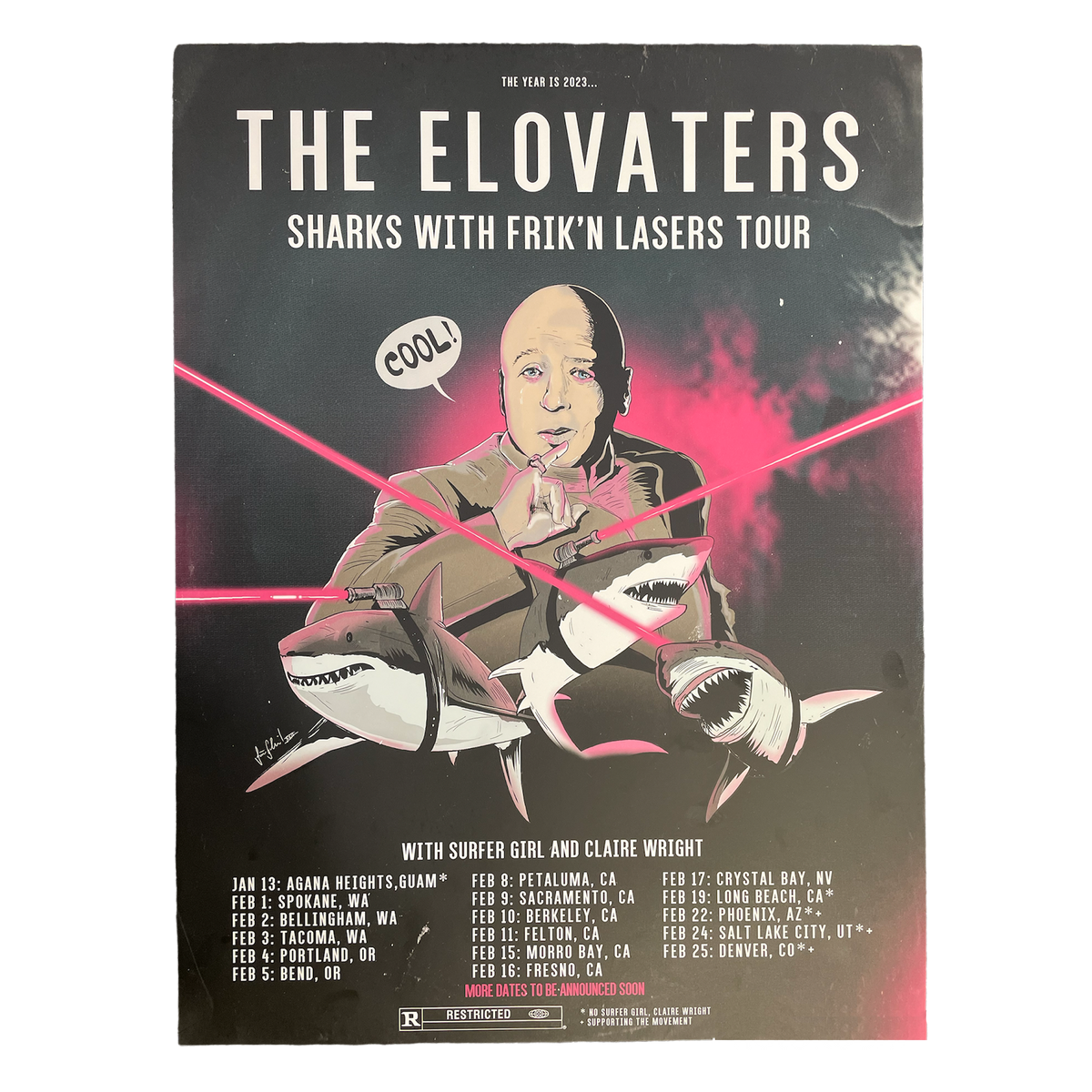 2023 Sharks With Frik'n Lasers Tour Poster – The Elovaters