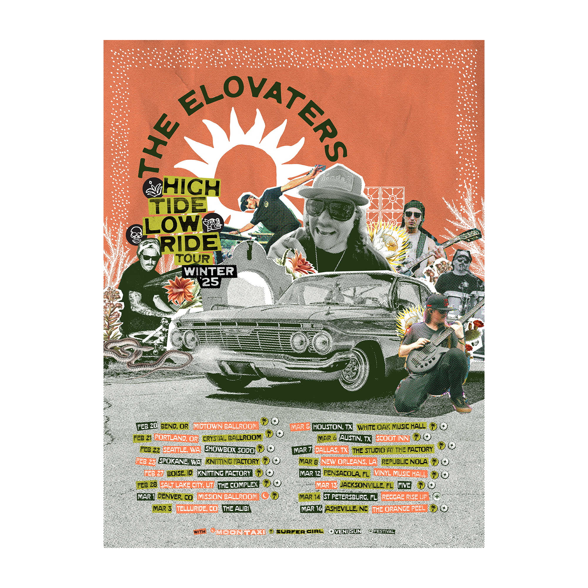 2025 High Tide Low Ride Tour Poster – The Elovaters